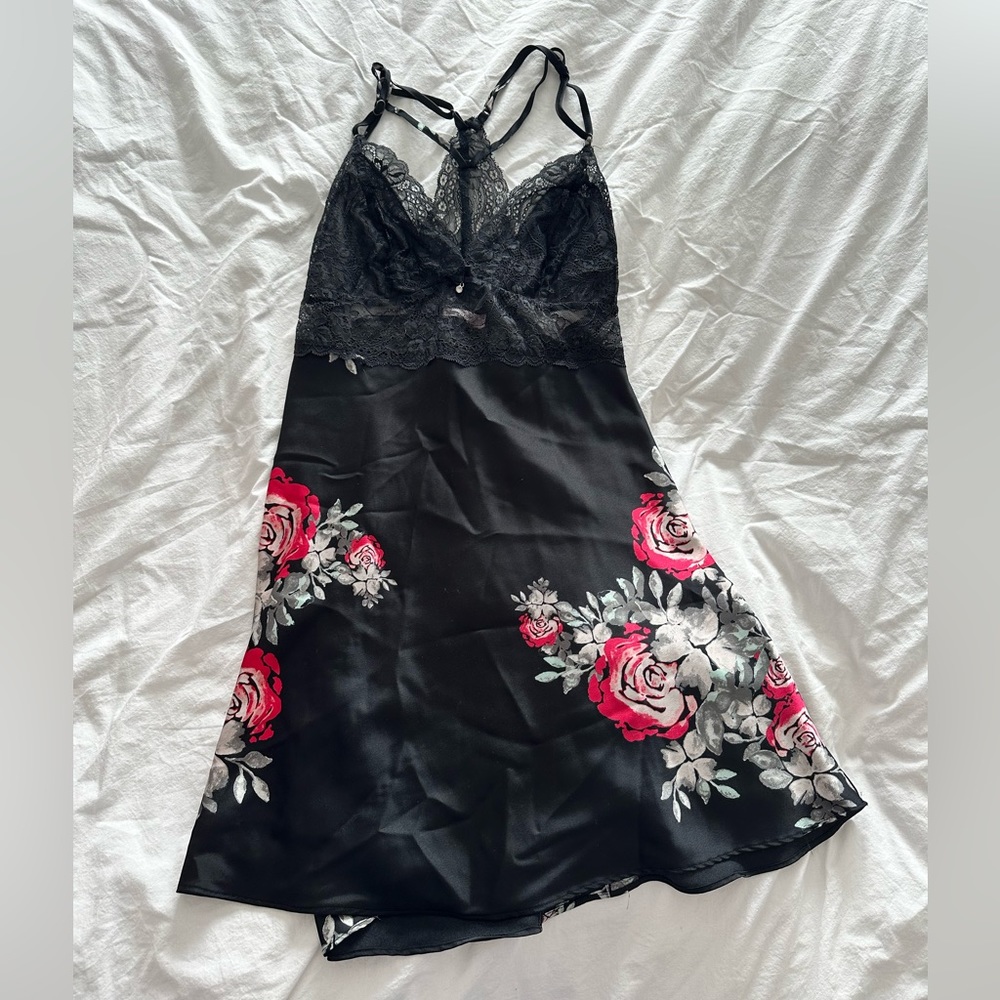 Satin & lace night dress